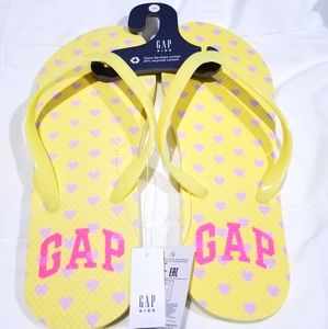 Brand New Gap Kids Flip Flops yellow & purple NWT